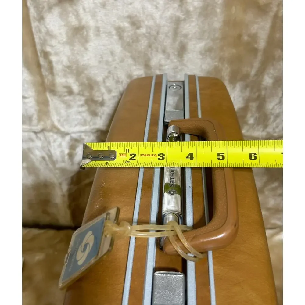Vintage Samsonite Hard Shell Luggage Profile Spicewood Suitcase orig box no key